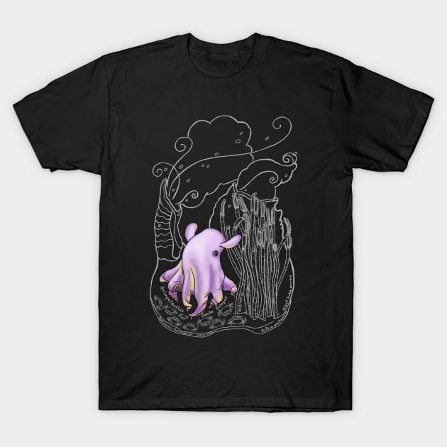 Dumbo Octopus Doodle for dark background T-Shirt by mernstw